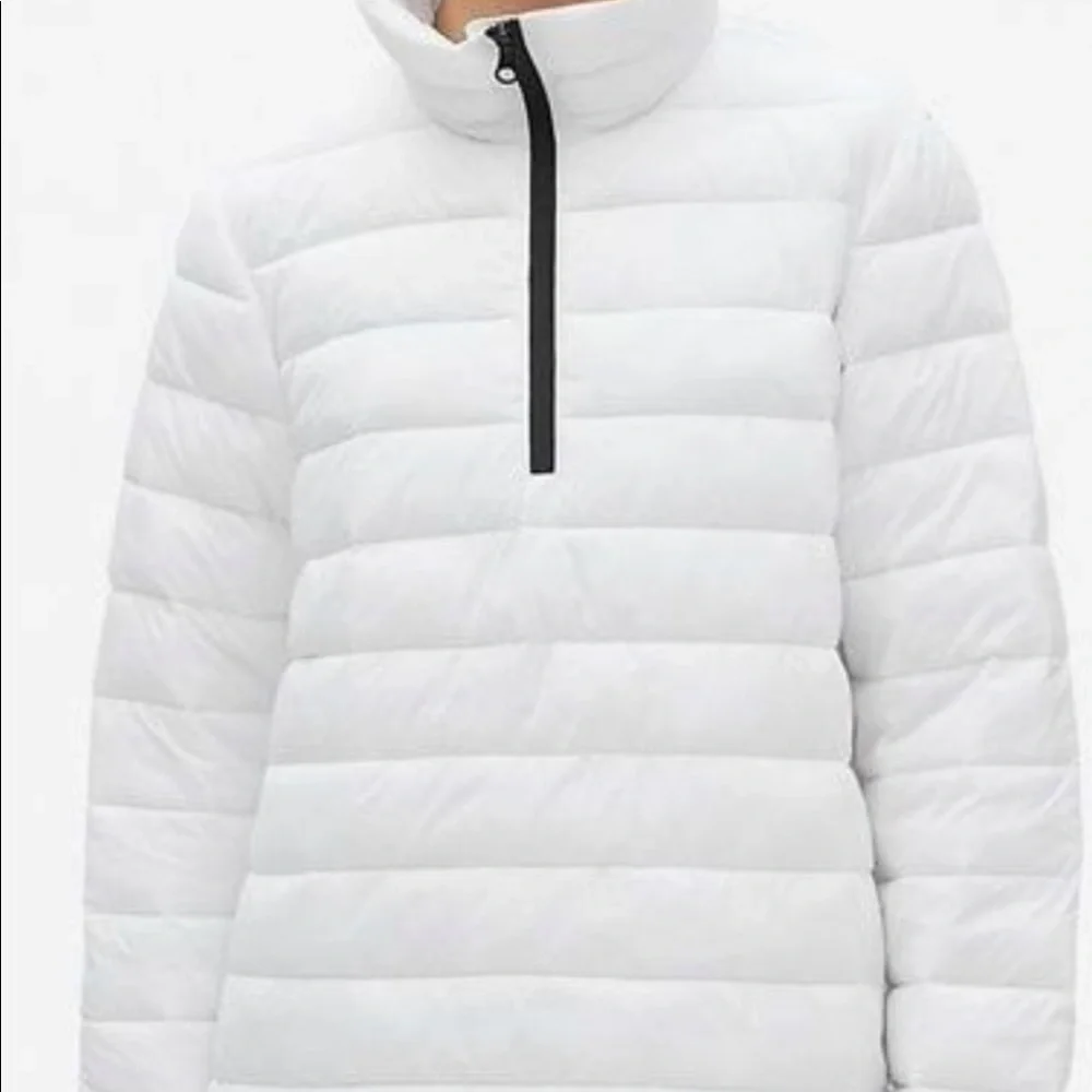 Gap GAPFIT Lightweight Half Zip Puffer jacket in Optic white Small - Picture 7 of 11